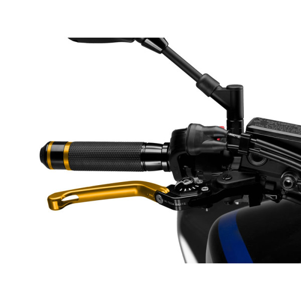 Puig Folding V3 Brake (Gold Lever With Blue Selector) Black